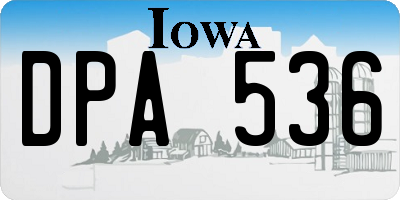 IA license plate DPA536