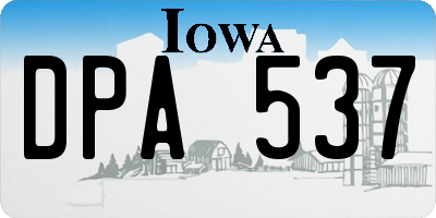 IA license plate DPA537