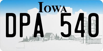 IA license plate DPA540