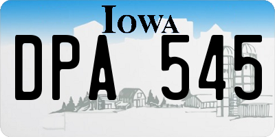 IA license plate DPA545