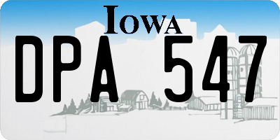 IA license plate DPA547