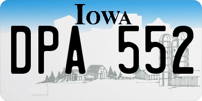 IA license plate DPA552