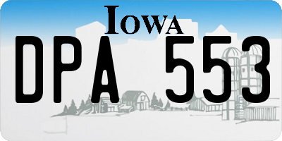 IA license plate DPA553