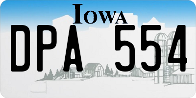 IA license plate DPA554