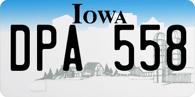 IA license plate DPA558