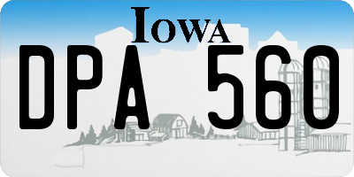 IA license plate DPA560