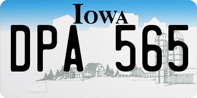 IA license plate DPA565