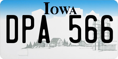 IA license plate DPA566