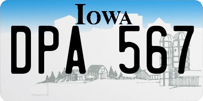 IA license plate DPA567