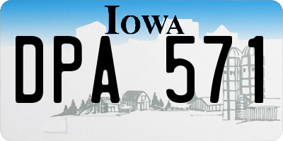 IA license plate DPA571