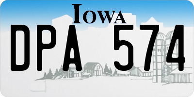 IA license plate DPA574