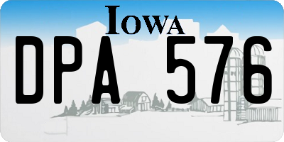 IA license plate DPA576