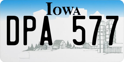 IA license plate DPA577