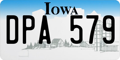 IA license plate DPA579