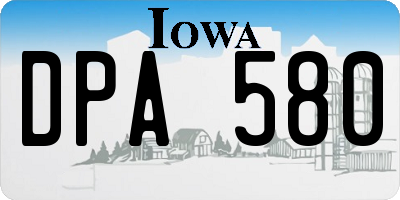 IA license plate DPA580