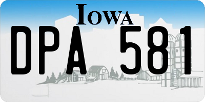 IA license plate DPA581