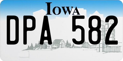 IA license plate DPA582