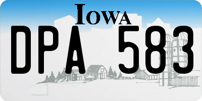 IA license plate DPA583