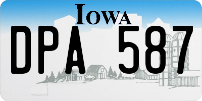IA license plate DPA587