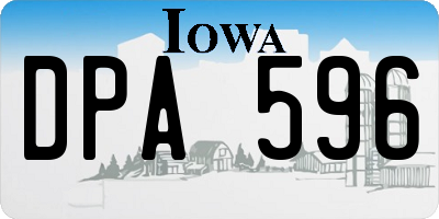IA license plate DPA596