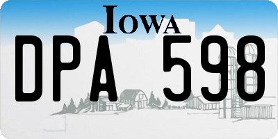 IA license plate DPA598