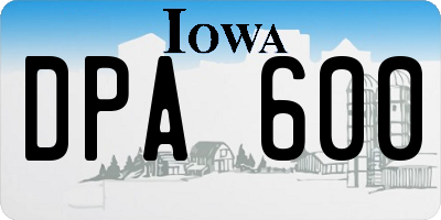 IA license plate DPA600