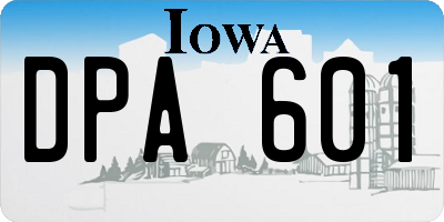 IA license plate DPA601