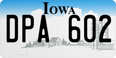 IA license plate DPA602