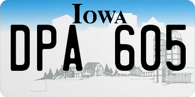 IA license plate DPA605