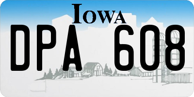 IA license plate DPA608