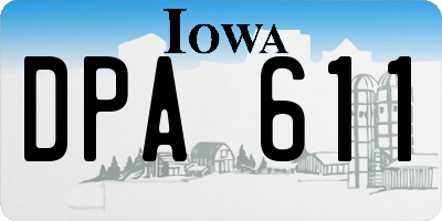 IA license plate DPA611