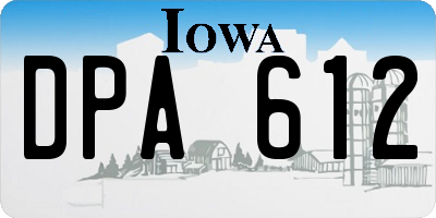 IA license plate DPA612