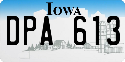 IA license plate DPA613