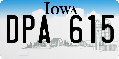 IA license plate DPA615