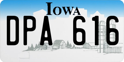 IA license plate DPA616