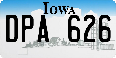 IA license plate DPA626