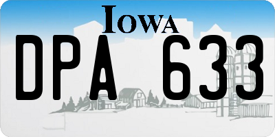 IA license plate DPA633