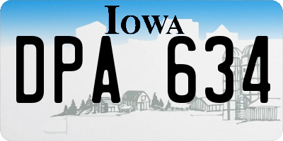 IA license plate DPA634