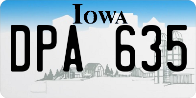 IA license plate DPA635