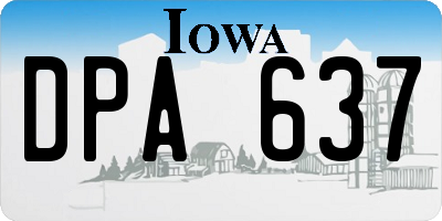 IA license plate DPA637