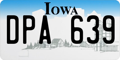 IA license plate DPA639