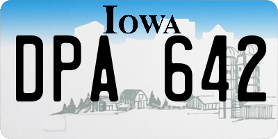 IA license plate DPA642