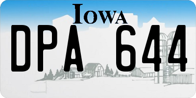 IA license plate DPA644