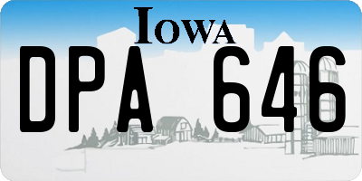 IA license plate DPA646