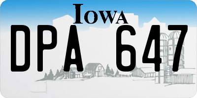 IA license plate DPA647