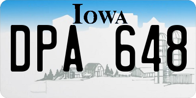 IA license plate DPA648