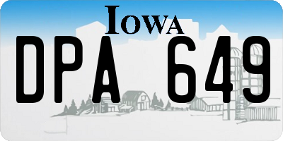 IA license plate DPA649