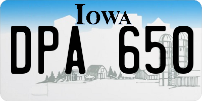 IA license plate DPA650