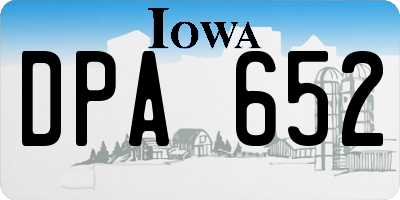 IA license plate DPA652