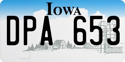 IA license plate DPA653